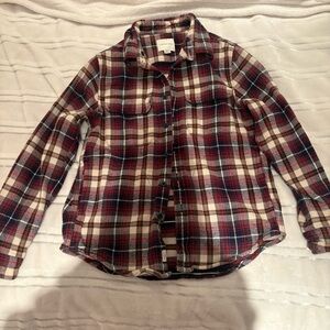 American Eagle Red and Cream Plaid flannel